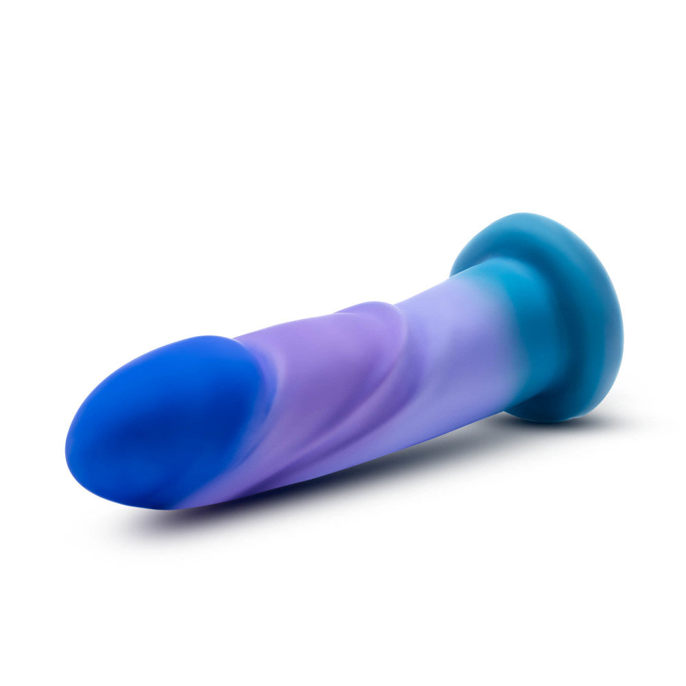 Avant - Midnight Rendezvous - Ocean 19 cm Dildo in shades of blue and purple, showcasing a stylish and textured design.