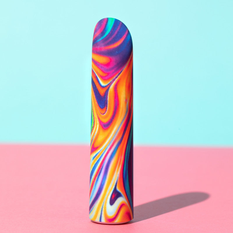 Limited Addiction Psyche - Power Vibe - Rainbow 10.2 cm USB Rechargeable Bulet in vibrant colors.