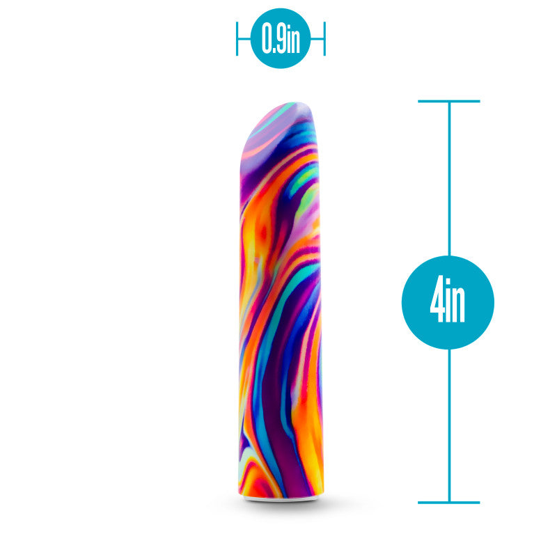 Limited Addiction Psyche - Power Vibe - Rainbow 10.2 cm USB Rechargeable Bullet with vibrant colors and dimensions.