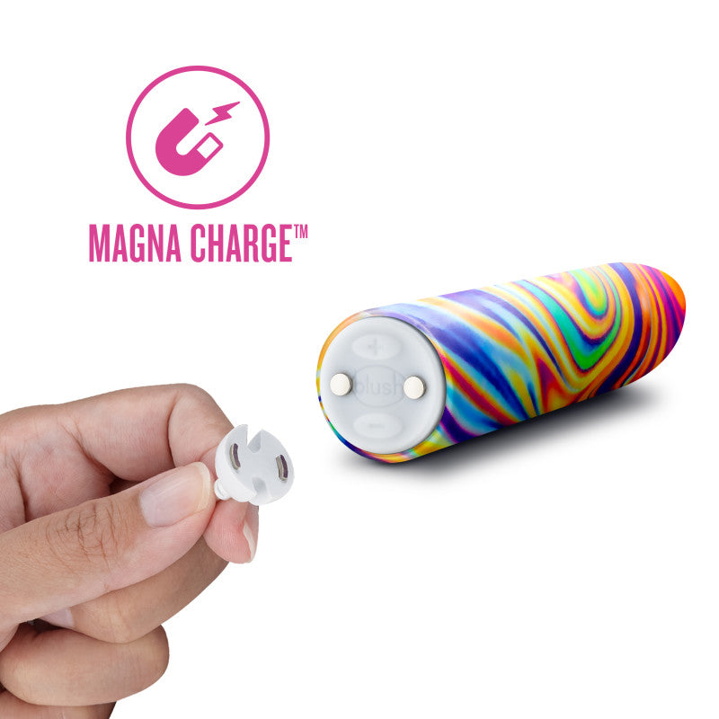 Limited Addiction Psyche - Power Vibe - Rainbow 10.2 cm USB Rechargeable Bulet with Magna Charge feature.