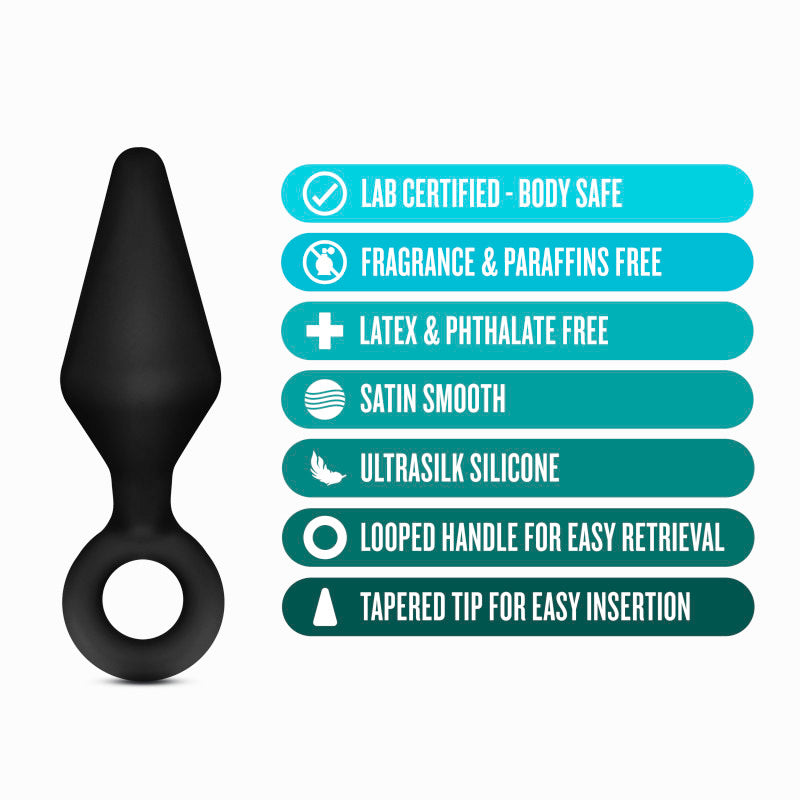 Anal Adventures Platinum Loop Plug Kit -  Butt Plugs - Set of 3 Sizes with features on safety and comfort.