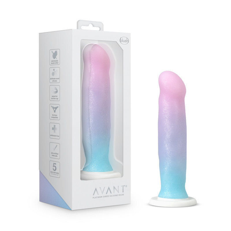 Avant - D17 - Lucky - Rainbow 20.3 cm Dong in packaging, showcasing modern design and elegant colors for intimate essentials.