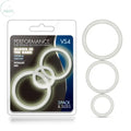 Affordable quality Performance VS4 Pure Premium Silicone Cockrings - Glow In The Dark Cock Rings - Set of 3 Sizes  from Blush Novelties by Discreet Intimate Essentials with Discreet Delivery 