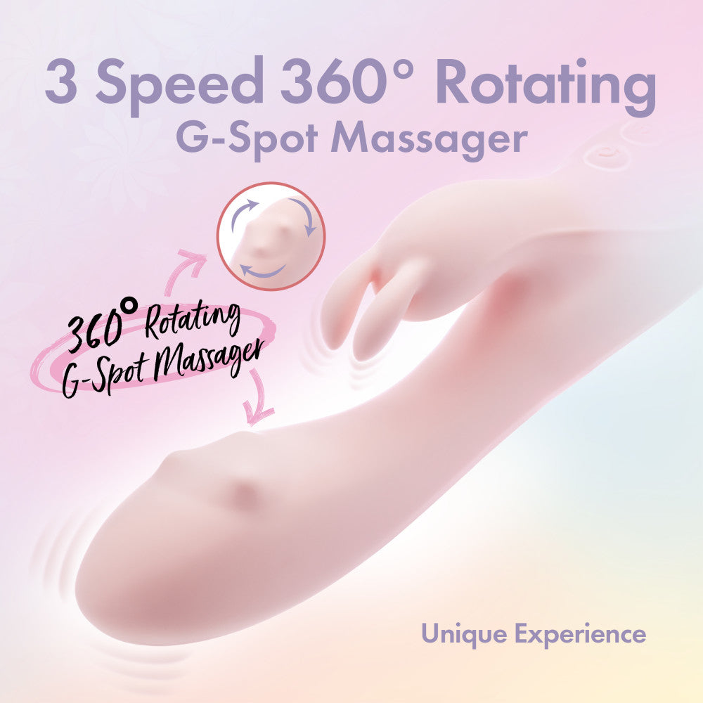 3 Speed 360° Rotating G-Spot Massager for USB rechargeable rabbit vibrator pleasure and unique experiences.