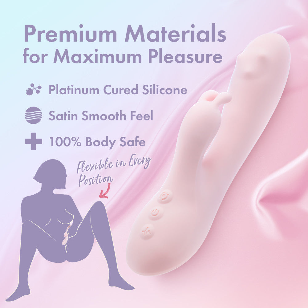 Play With Me Fairy Flutter USB rechargeable rabbit vibrator made from premium platinum cured silicone.