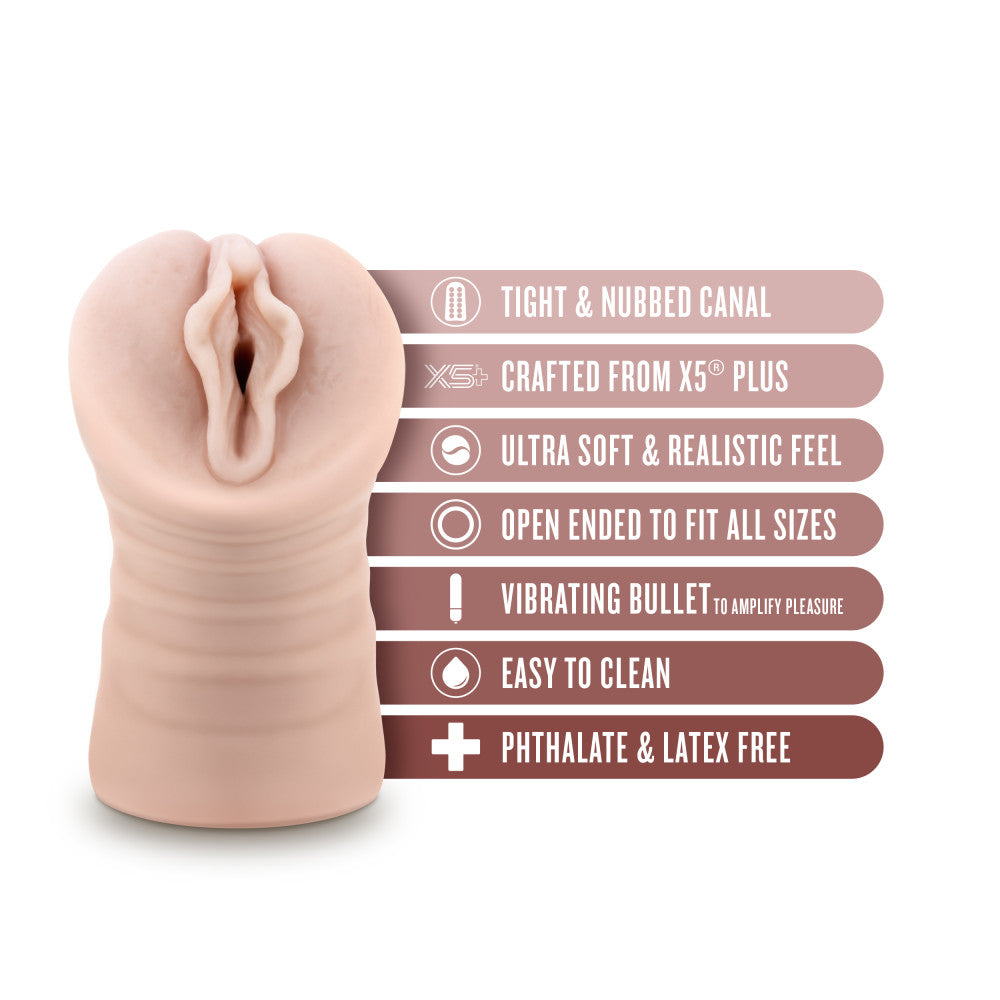 EnLust - Destini -  Vibrating Vagina Stroker with tight nubbed canal and ultra-soft X5 Plus material for enhanced pleasure.