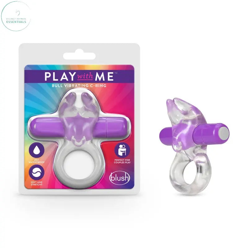 Affordable quality Play With Me Bull Vibrating C-Ring - Clear/ Vibrating Cock Ring  from Blush Novelties by Discreet Intimate Essentials with Discreet Delivery 
