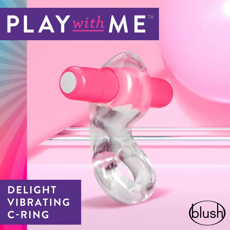 Affordable quality Play With Me Delight Vibrating C-Ring - Clear/ Vibrating Cock Ring  from Blush Novelties by Discreet Intimate Essentials with Discreet Delivery 