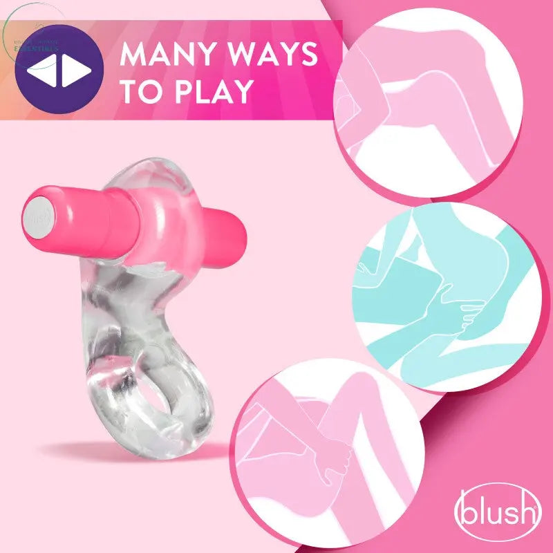 Affordable quality Play With Me Delight Vibrating C-Ring - Clear/ Vibrating Cock Ring  from Blush Novelties by Discreet Intimate Essentials with Discreet Delivery 