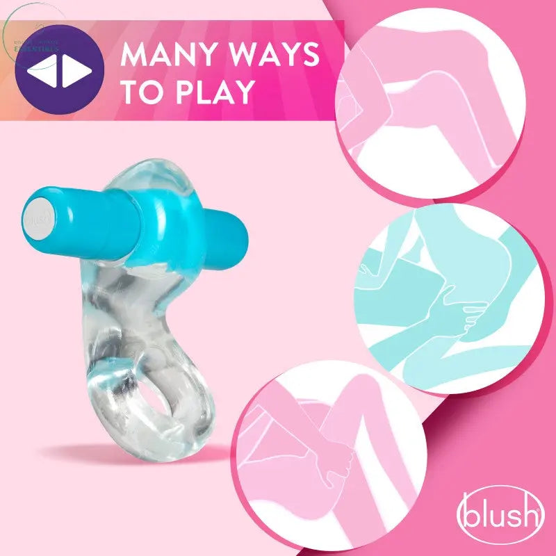Affordable quality Play With Me Delight Vibrating C-Ring - Clear/ Vibrating Cock Ring  from Blush Novelties by Discreet Intimate Essentials with Discreet Delivery 