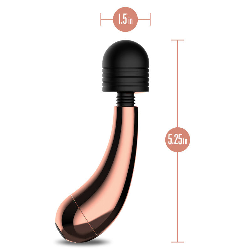 Lush Callie - USB Rechargeable Mini Massager Wand with sleek design, measuring 1.5 in width and 5.25 in height.