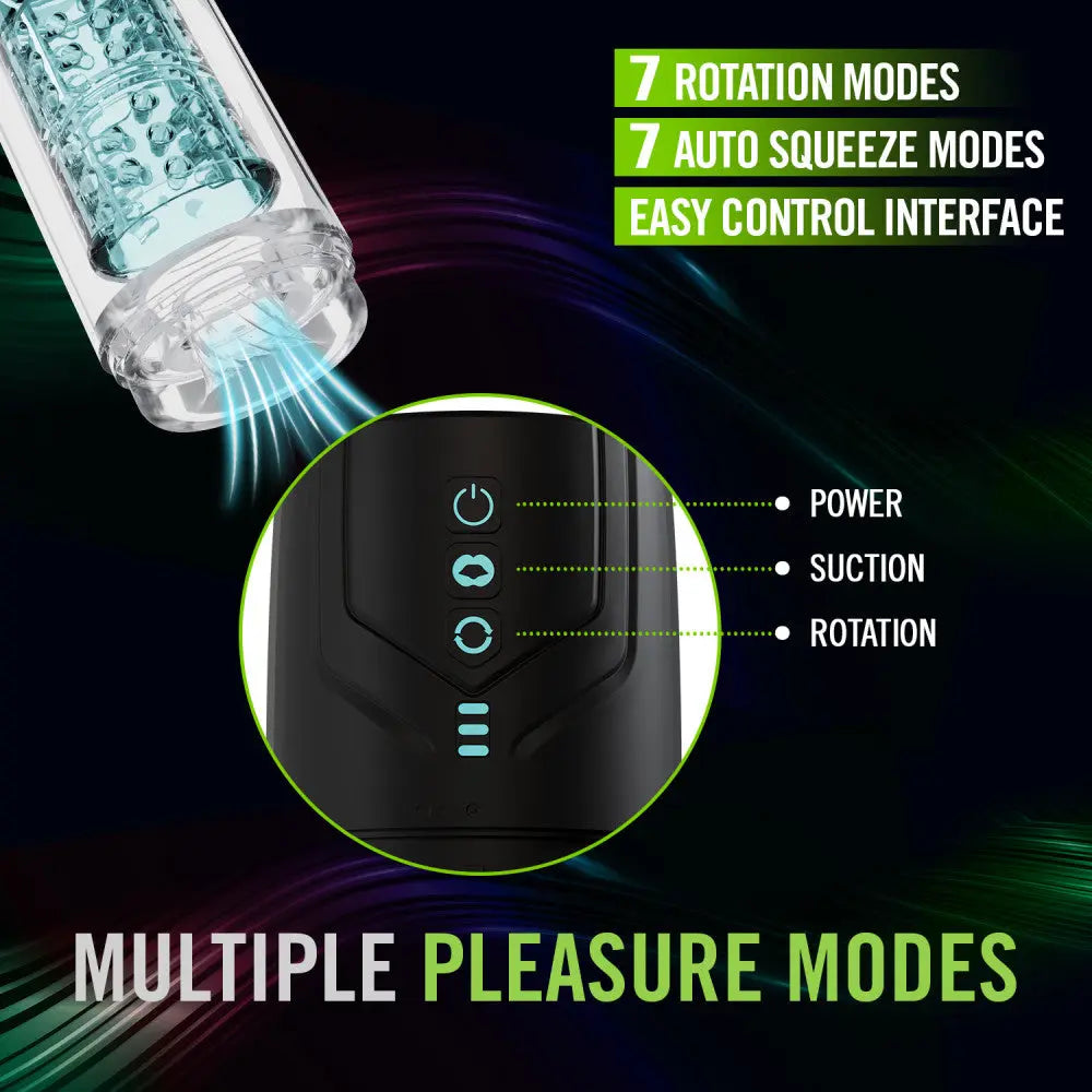 M For Men - Whirlwind Pro -  USB Rechargeable Rotating & Sucking Auto Stroker Blush Novelties Discreet Intimate Essentials.