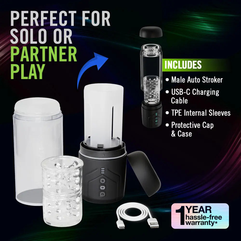 M For Men - Whirlwind Pro -  USB Rechargeable Rotating & Sucking Auto Stroker Blush Novelties Discreet Intimate Essentials.