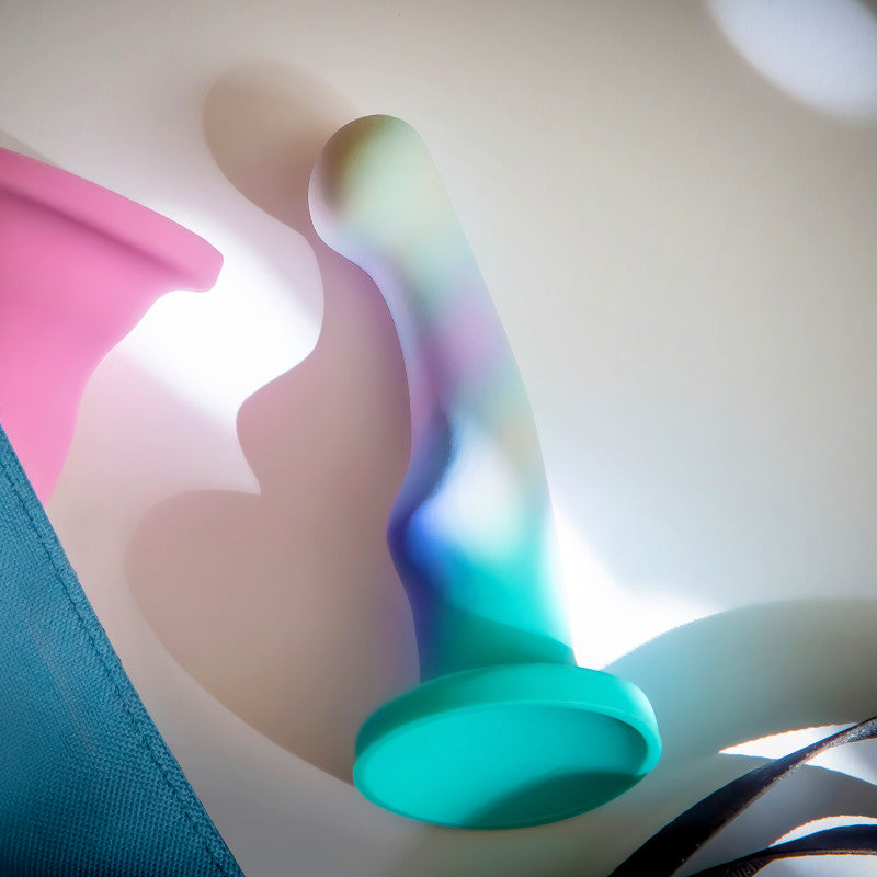 Avant Opal Dreams - Aqua - 15.2 cm Dildo showcasing elegant curves and colors, perfect for intimate essentials.
