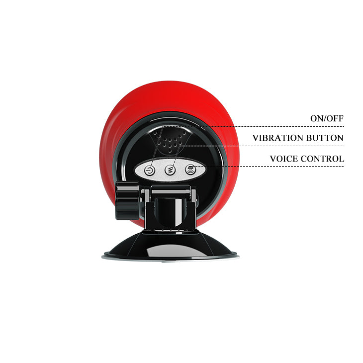 CRAZY BULL DELIA Vibrating Stroker - Vibrating Vagina Stroker with Suction Base, showcasing buttons for operation and control.