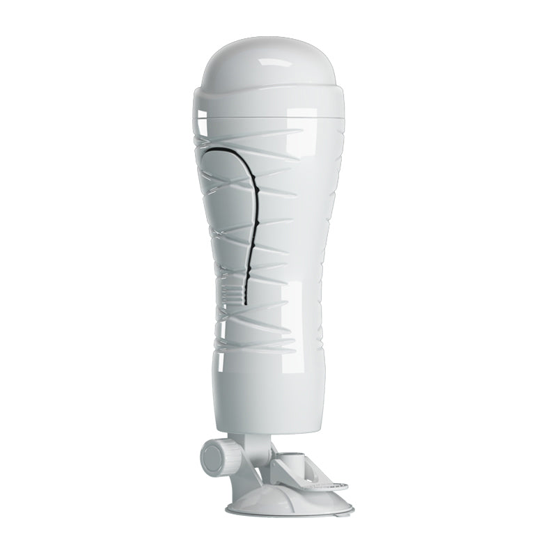 CRAZY BULL FLORA Vibrating Stroker - USB Rechargeable Vibrating Squeezeable Vagina Stroker with Suction Base