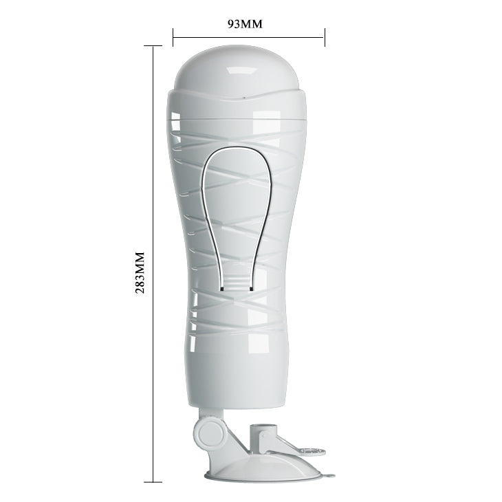 CRAZY BULL FLORA Vibrating Stroker -  USB Rechargeable Vibrating Squeezeable Vagina Stroker with Suction Base dimensions