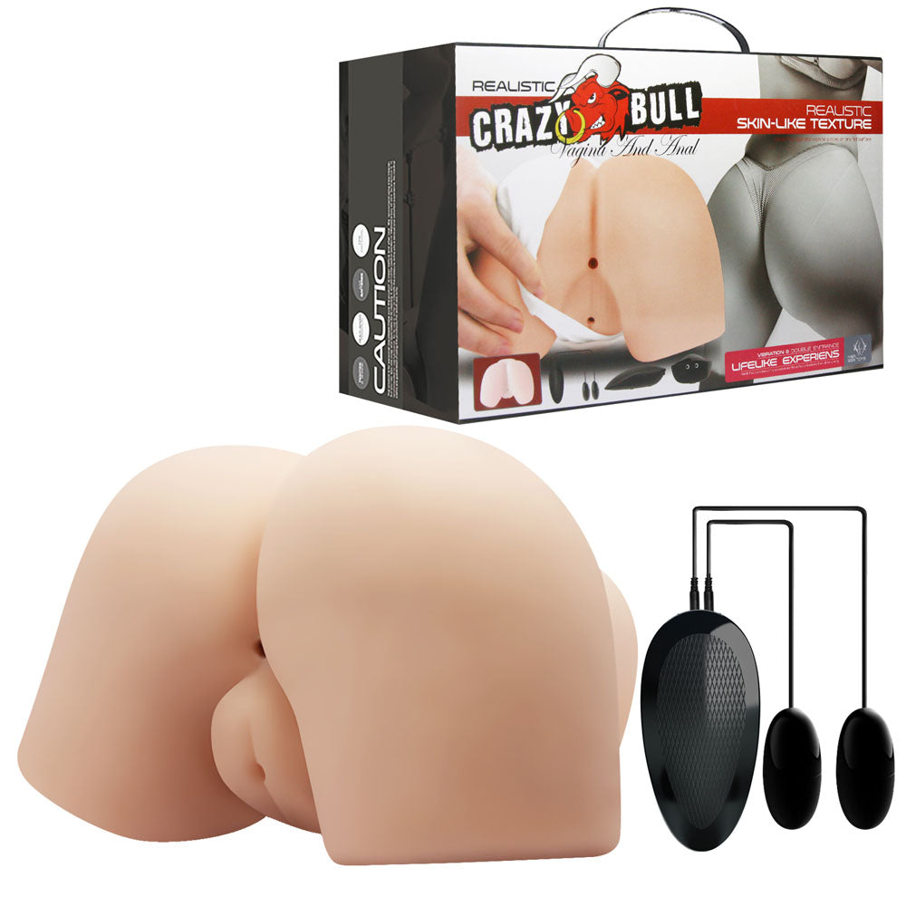 CRAZY BULL Vibrating Doggy Style Torso Masturbator with realistic skin texture and remote control for added pleasure.