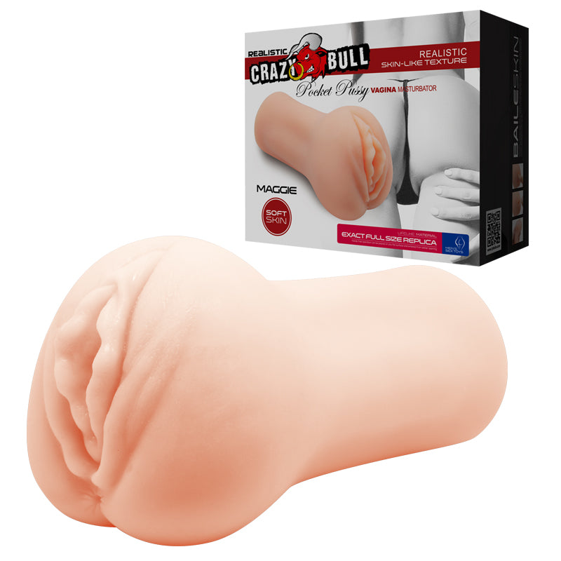 CRAZY BULL MAGGIE Vagina Stroker - Vagina Stroker soft skin male masturbator with ribbed love tunnel design.