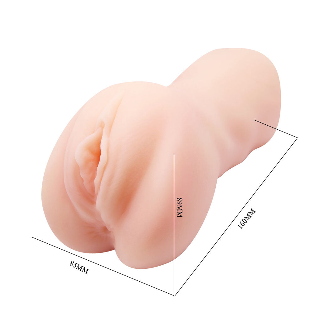 CRAZY BULL LEA Vibrating Vagina Stroker - Vibrating Vagina Stroker, realistic pocket pussy masturbator sleeve dimensions.