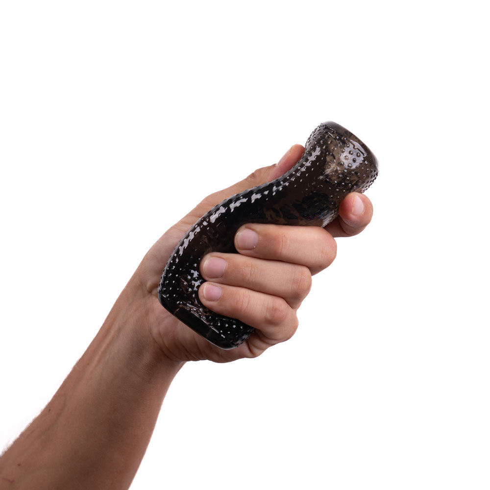 Maia ROYCE -  -  12 cm Stroker held in hand, featuring soft TPE material and textured surface for stimulation.