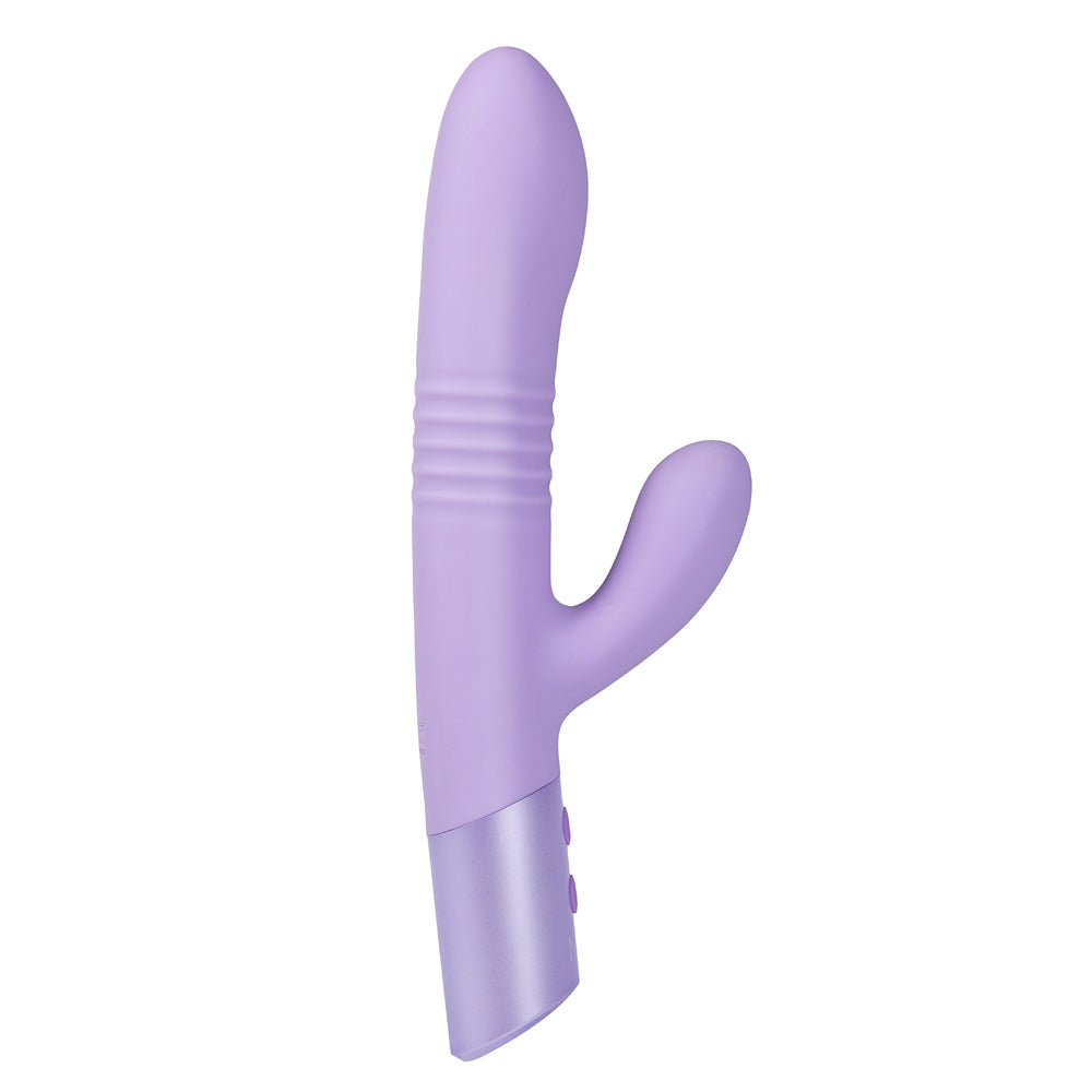 Maia AYLA - Lavender 24.4 cm USB Rechargeable Thrusting Rabbit Vibrator, a stylish dual motor sex toy for enhanced pleasure.