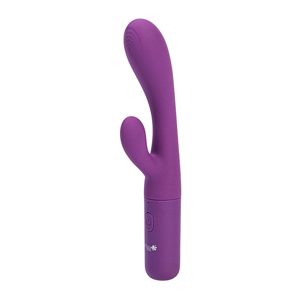 Maia RAYLA - 17.8 cm USB Rechargeable Rabbit Vibrator in purple, perfect for dual stimulation and intimate essentials for her.