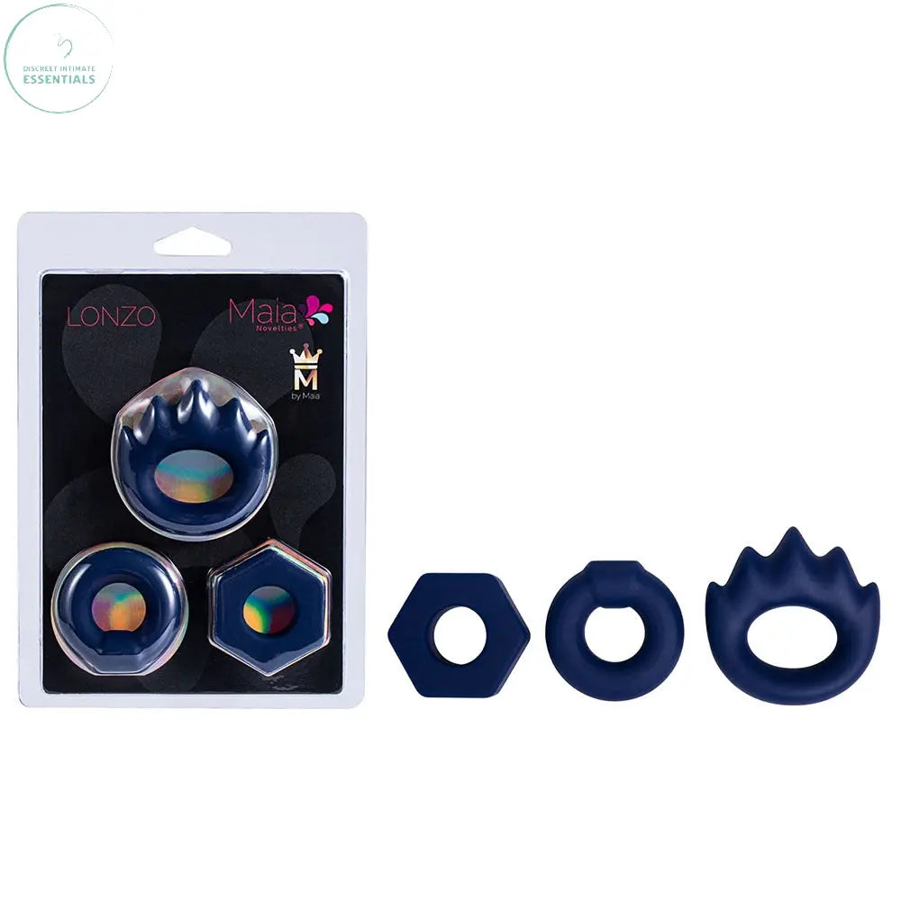 Affordable quality Maia LONZO -  Silicone Cock Rings - Set of 3  from Maia Toys by Discreet Intimate Essentials with Discreet Delivery 