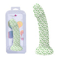 Maia WOWIE - Glow in Dark 17.8 cm Dong in packaging showcasing its weed print design and strong suction cup.