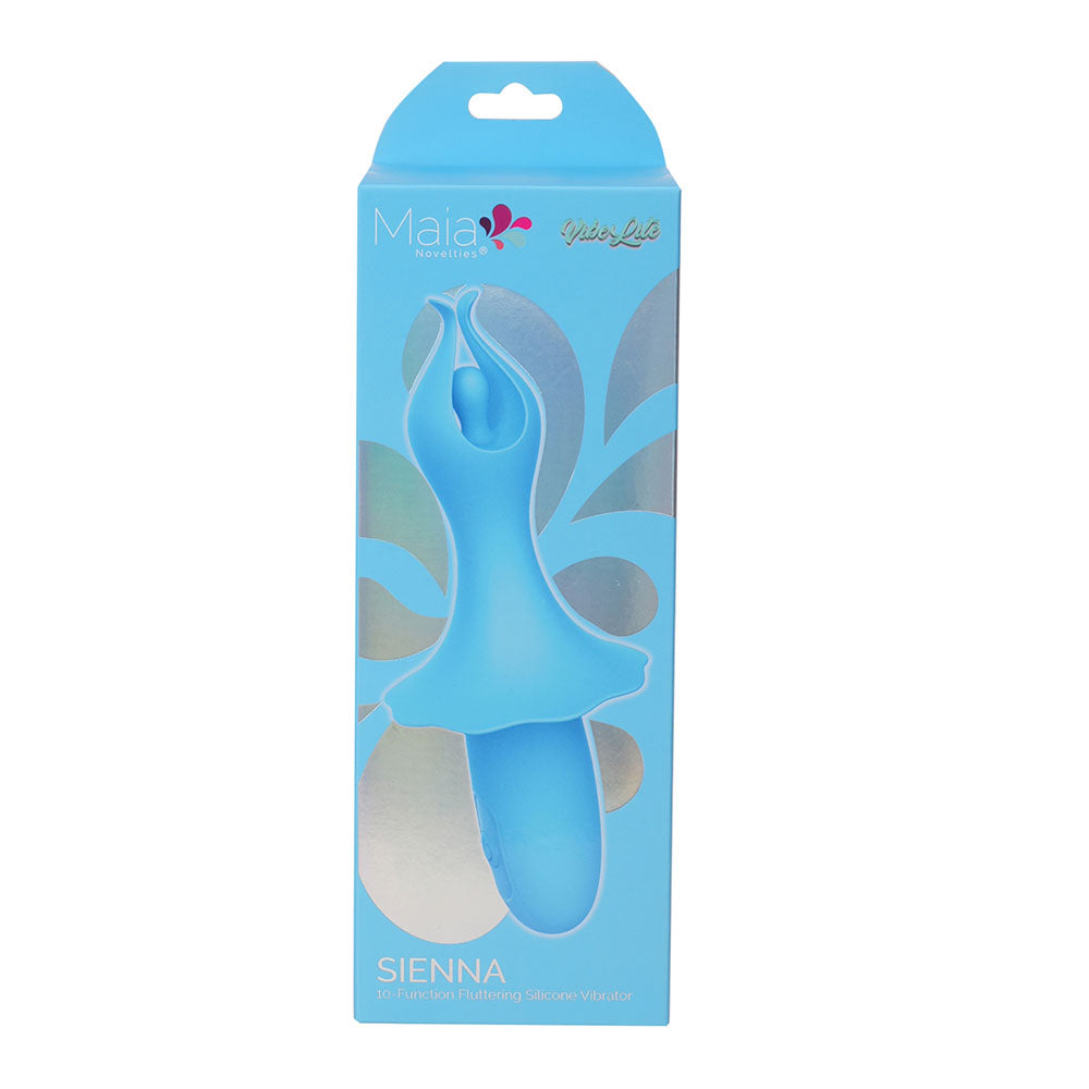 Maia SIENNA -  -  15.2 cm USB Rechargeable Fluttering Bullet packaging on display, showcasing its unique design and color.