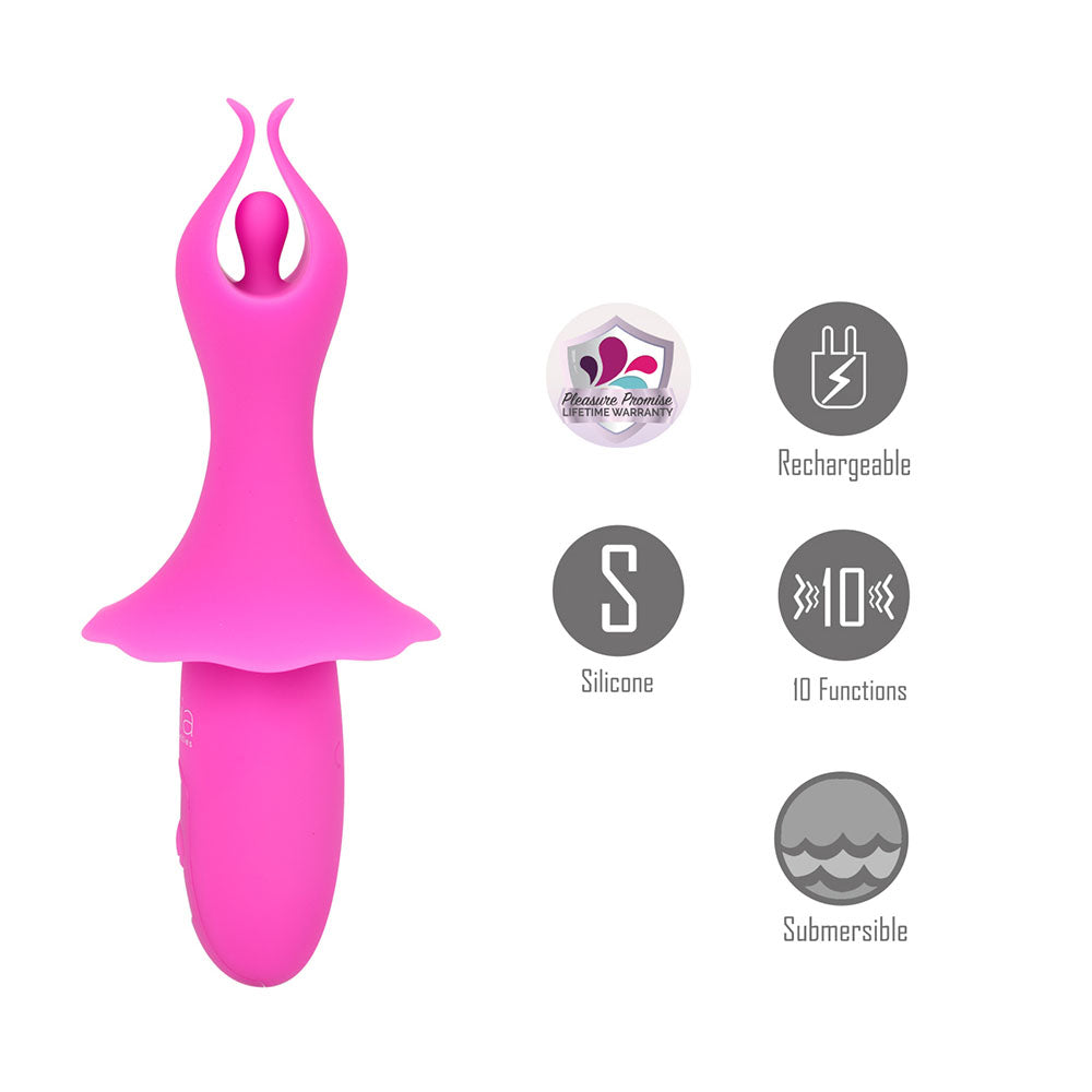 Maia SIENNA -  -  15.2 cm USB Rechargeable Fluttering Bullet features a silicone design and multiple functions.