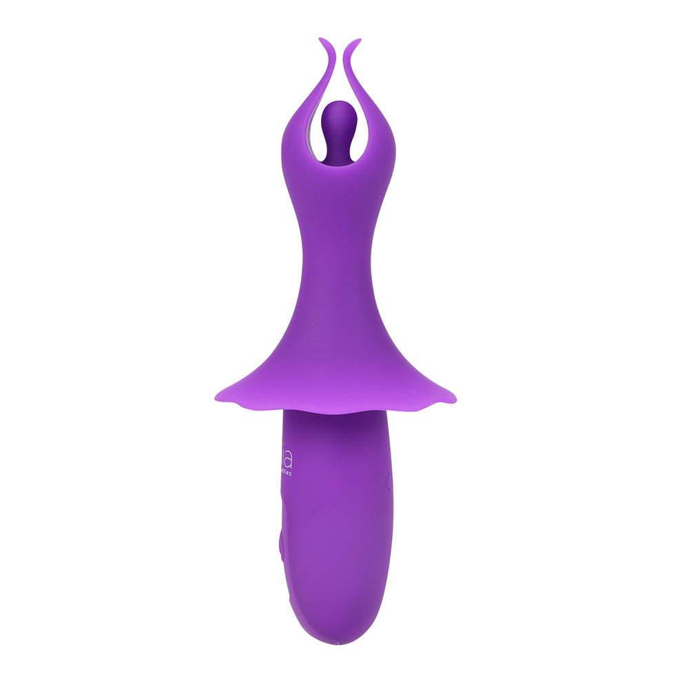 Maia SIENNA -  -  15.2 cm USB Rechargeable Fluttering Bullet in purple silicone design.