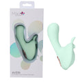 Maia AVERI -  -  USB Rechargeable Vibrator in mint green packaging showcasing dual vibration features.