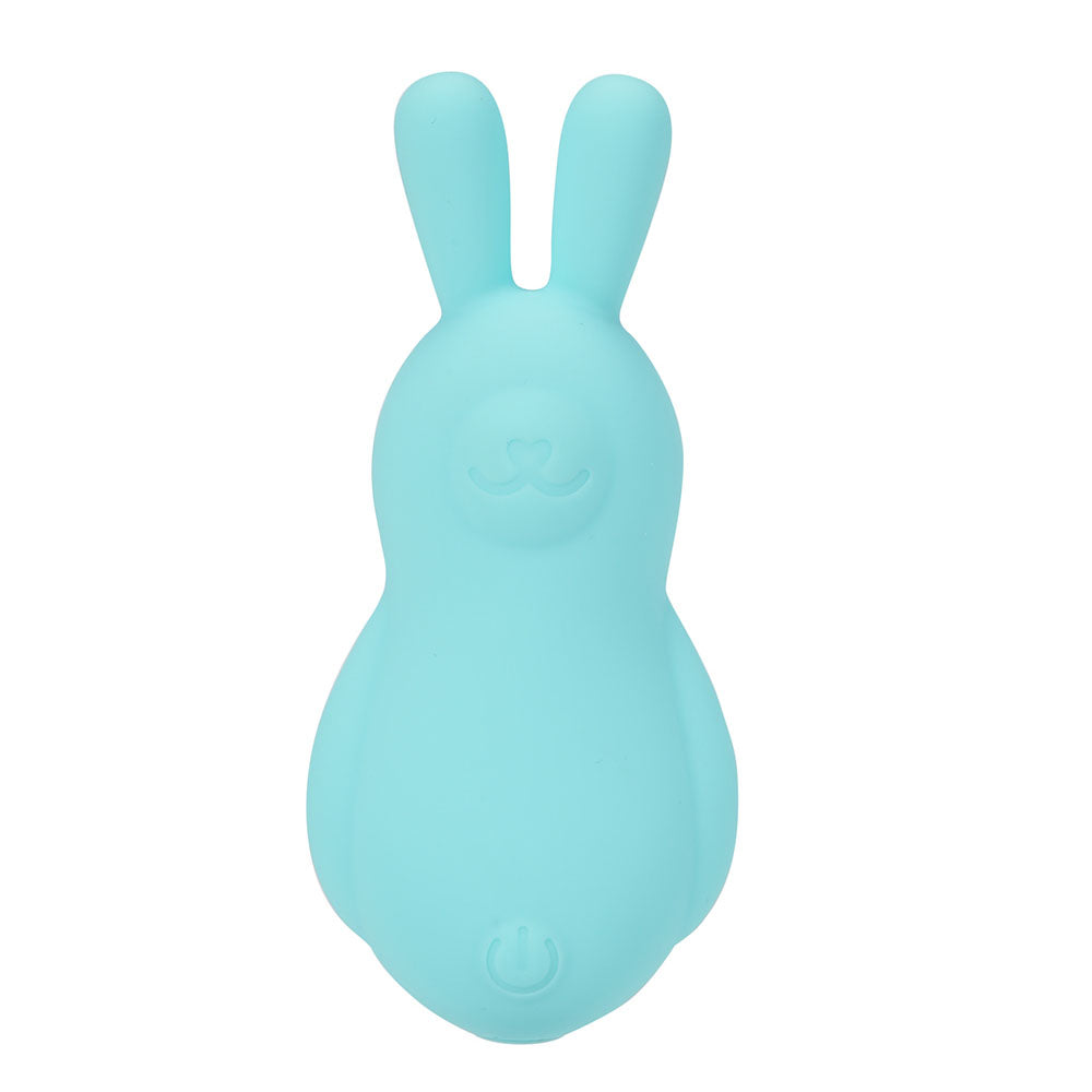 Maia BRI - Teal - Teal 9 cm USB Rechargeable Vibrating Bunny Bullet in soft teal silicone, compact and travel-friendly.