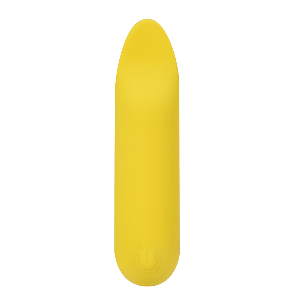 Maia TAWNI -  -  9 cm USB Rechargeable Bullet with Flickering Tip in vibrant yellow silicone