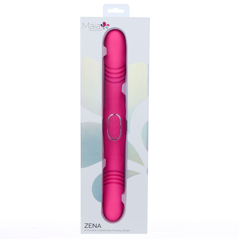 Maia ZENA -  -  35.5 cm USB Rechargeable Dual Thrusting Double Ended Vibrator in packaging.