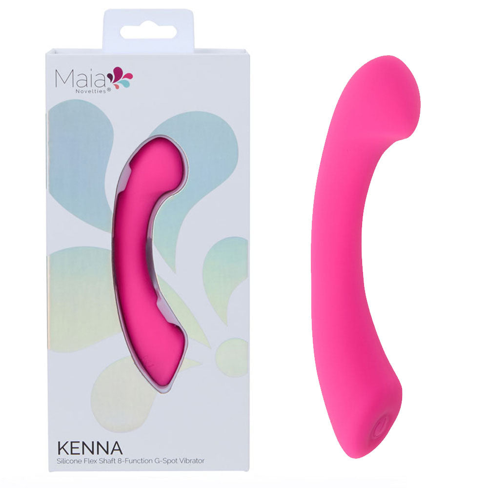 Maia KENNA -  -  12.7 cm USB Rechargeable Vibrator in pink packaging, designed for G-spot stimulation.