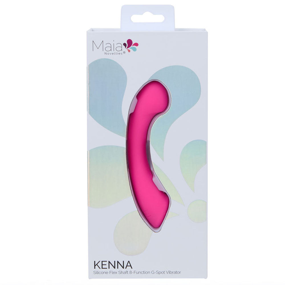 Maia KENNA -  -  12.7 cm USB Rechargeable Vibrator in packaging, designed for G-spot stimulation with a flexible shaft.