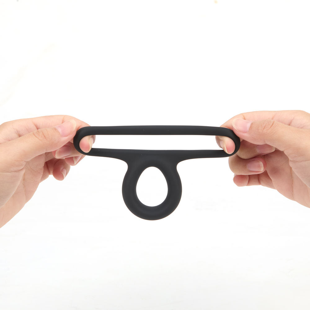 Maia GAVIN - Cock & Balls Ring showing its unique double-ring stretch design for enhanced support.