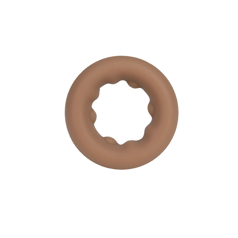Maia GUNNER - Caramel - Tan Brown Cock Ring with nubbed interior design for enhanced performance.