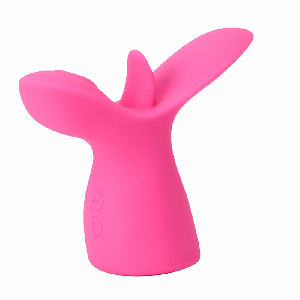 Maia OASIS -  -  USB Rechargeable Dual Motor Licking & Thumping Stimulator in pink silicone design.