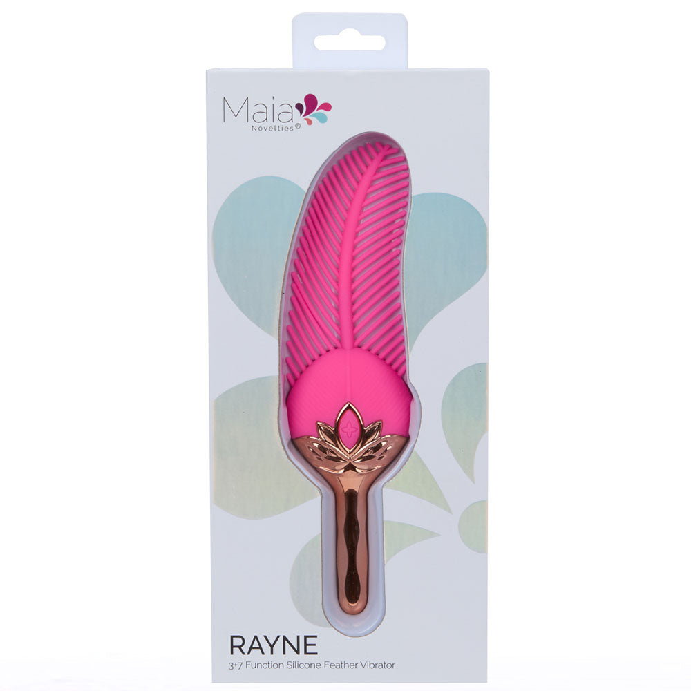 Maia RAYNE -  -  USB Rechargeable Feather-Like Vibrating Stimulator in stylish packaging.