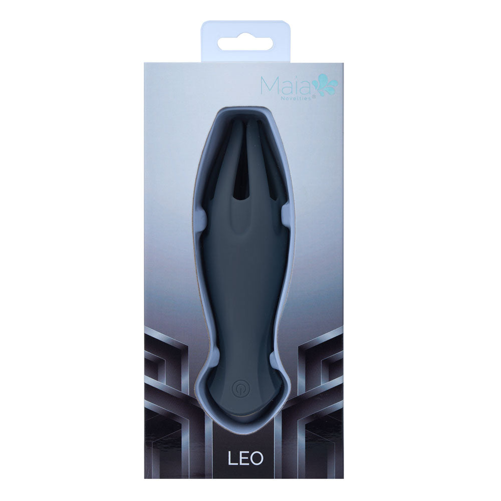Maia LEO - Grey - Grey USB Rechargeable Penis Head Tickler in sleek packaging, ideal for intimate essentials for her.