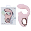 Maia JAYLEE -  -  USB Rechargeable Dual Motor Vibrator in pink with rose gold ring, featuring G-Spot stimulator.