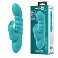 Party Up BRYNLYN - Teal - Teal 18.2 cm USB Rechargeable Rabbit Vibrator with super soft silicone design.