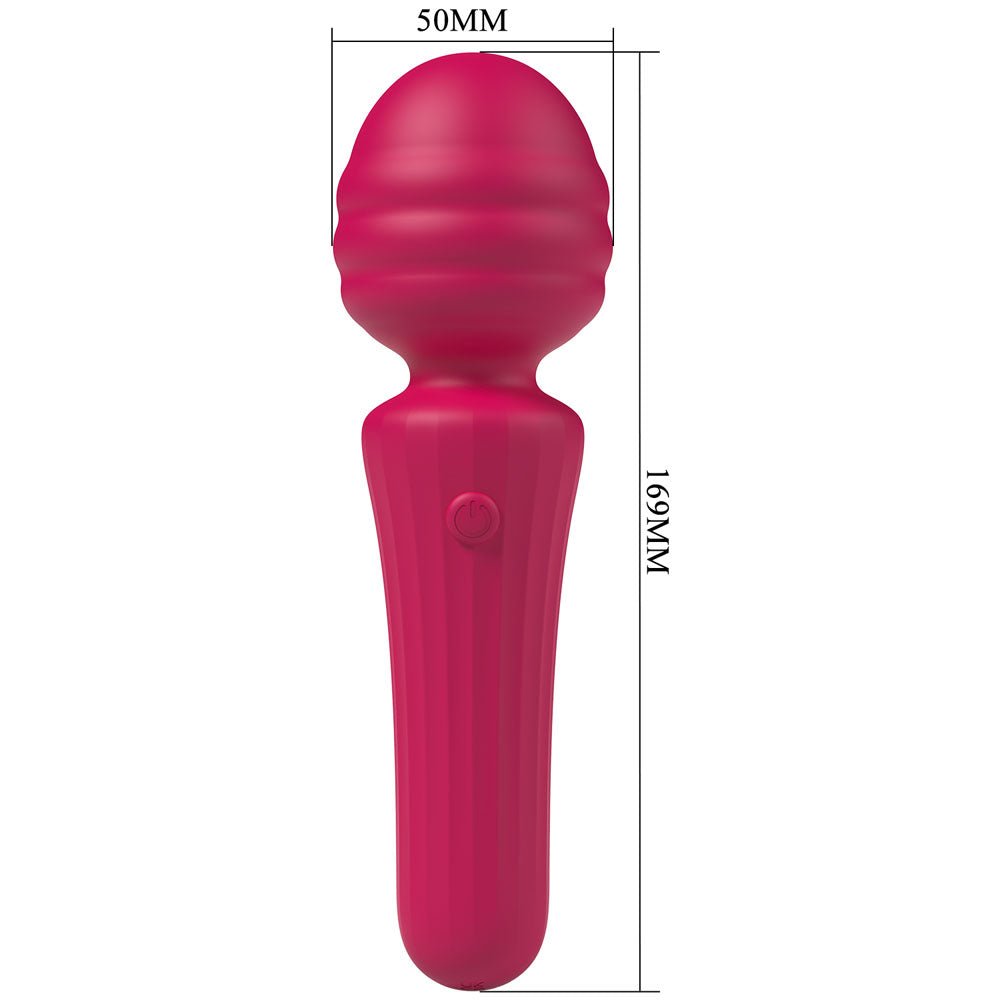 Party Up DUUNA -  -  16.9 cm USB Rechargeable Massage Wand in vibrant pink with a textured head and ergonomic handle.
