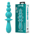 Party Up EVAJANE - Teal - Teal 17.1 cm USB Rechargeable Beaded Vibrator packaging and product image.