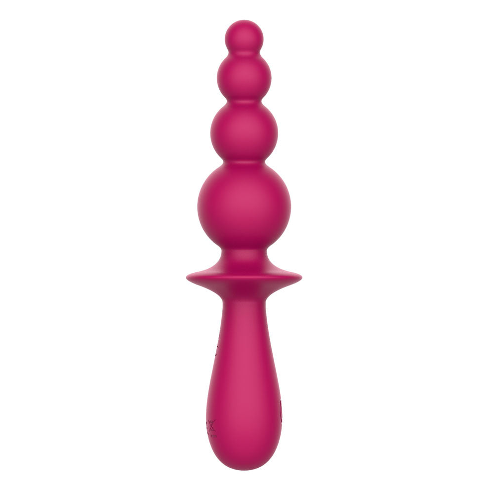 Party Up EVAJANE -  -  17.1 cm USB Rechargeable Beaded Vibrator in vibrant pink color.