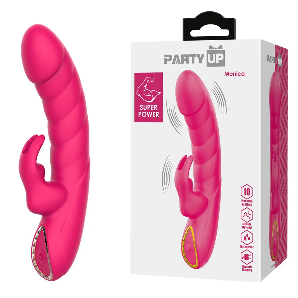 Party Up MONICA -  -  15.8 cm USB Rechargeable Rabbit Vibrator Party Up Discreet Intimate Essentials.
