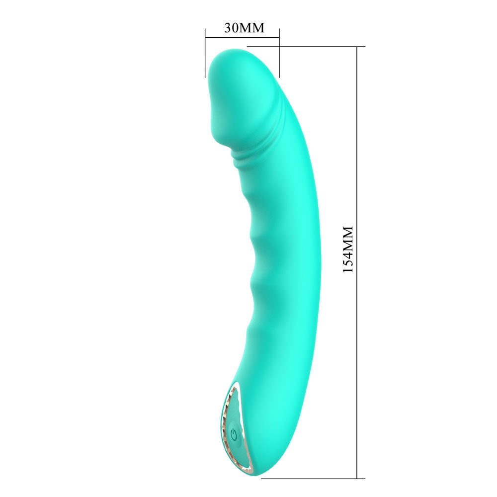 Party Up NIKI - Teal - Teal 15.4 cm USB Rechargeable Vibrator with strong motor and waterproof design.